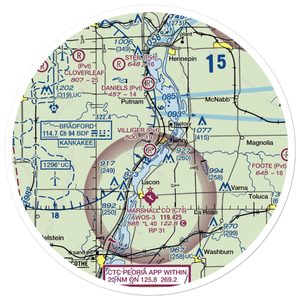 Villiger Restricted Landing Area (9IL0) VFR Sectional Sticker (30 mile)