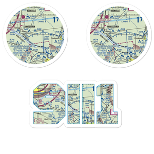 Short Stop Airport (9II1) VFR Sectional Sticker Pack