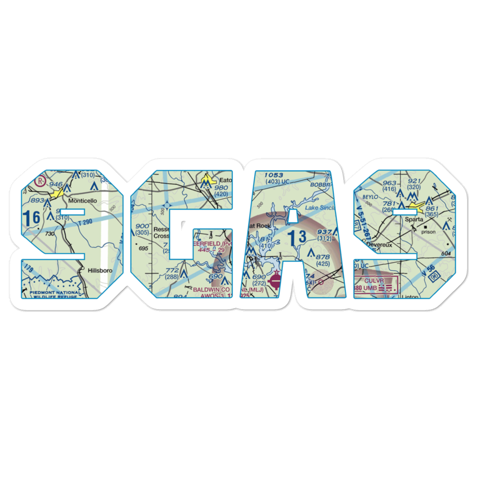 Deerfield Landing Airport (9GA9) VFR Sectional Sticker 