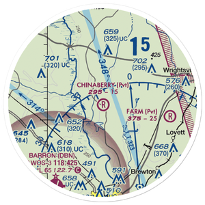 Chinaberry Ranch Airport (9GA8) VFR Sectional Sticker (20 mile)