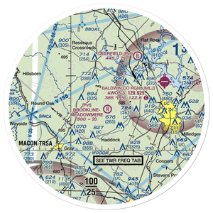 Brookline - Meadowmere Airport (9GA6) VFR Sectional Sticker (30 mile)
