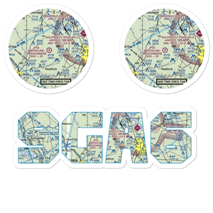 Brookline - Meadowmere Airport (9GA6) VFR Sectional Sticker Pack