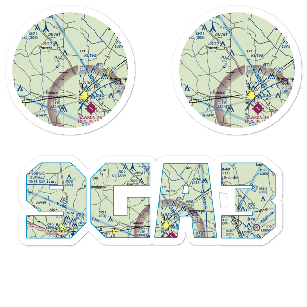 Young Field (9GA3) VFR Sectional Sticker Pack 