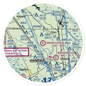 Briar Patch Airport (9GA1) VFR Sectional Sticker (20 mile)