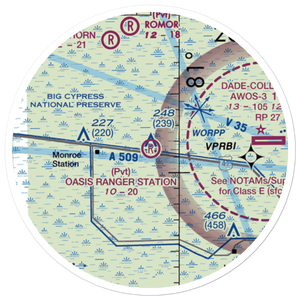 Oasis Ranger Station-U.S. Government Airport (9FL7) VFR Sectional Sticker (20 mile)