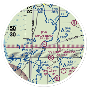 Shady Bend Airport (9FL5) VFR Sectional Sticker (20 mile)