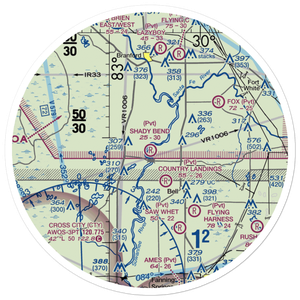 Shady Bend Airport (9FL5) VFR Sectional Sticker (30 mile)