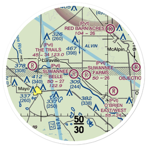 Suwannee Belle Airport (9FL0) VFR Sectional Sticker (20 mile)