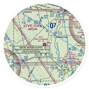 Fort Atkinson Plantation Airpark (9FD7) VFR Sectional Sticker (30 mile)