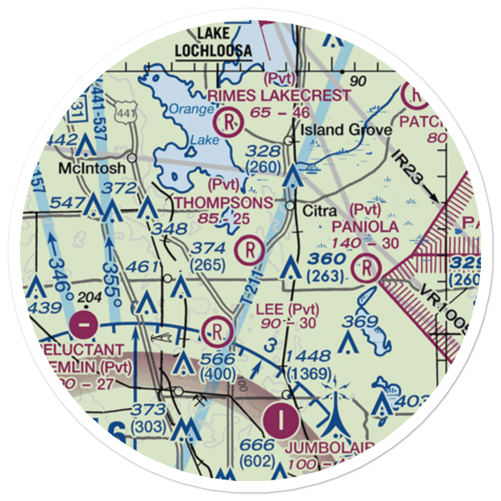 Thompson's Goinbroke Aero Ranch Airport (9FD5) VFR Sectional Sticker (20 mile) 
