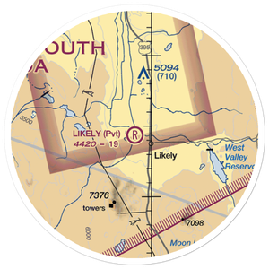 Likely Airport (9CL3) VFR Sectional Sticker (20 mile)