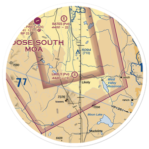 Likely Airport (9CL3) VFR Sectional Sticker (30 mile)