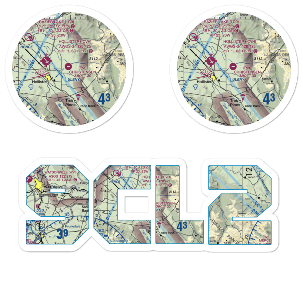 Christensen Ranch Airport (9CL2) VFR Sectional Sticker Pack 