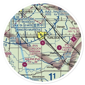 Turlock Airpark (9CL0) VFR Sectional Sticker (20 mile)