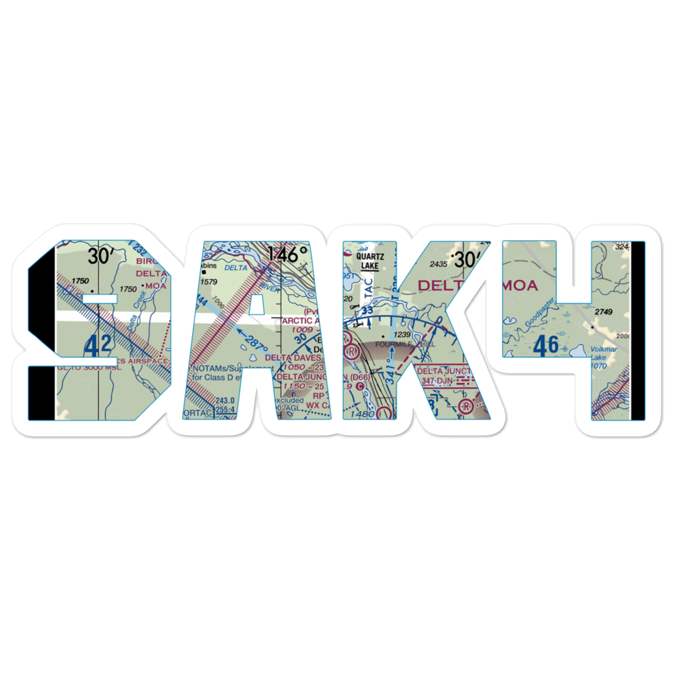 Arctic Angel Airport (9AK4) VFR Sectional Sticker 