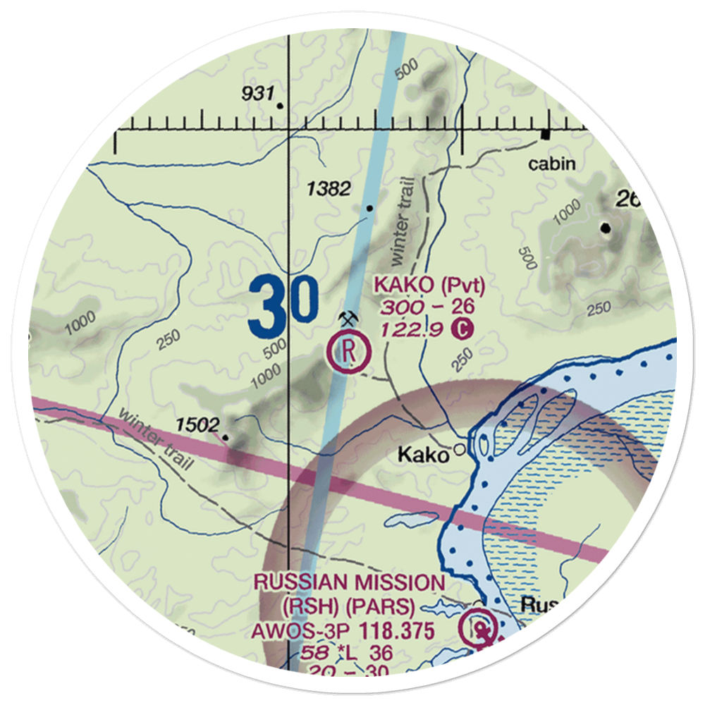 Kako Airport (9AK2) VFR Sectional Sticker (20 mile) 