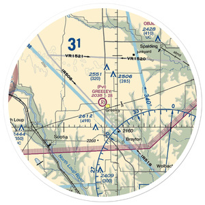 Greeley Municipal Airport (NE46) VFR Sectional Sticker (30 mile)
