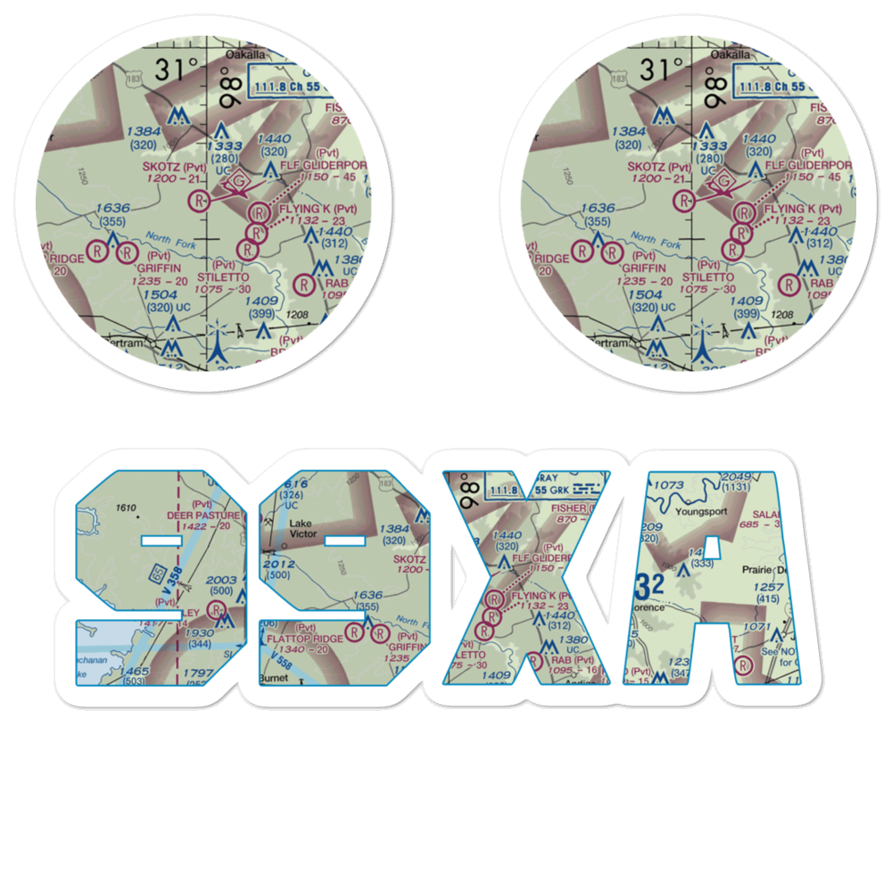Briggs / Skotz Airfield (99XA) VFR Sectional Sticker Pack 