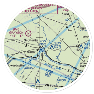 Anderson Airport (99VA) VFR Sectional Sticker (20 mile)