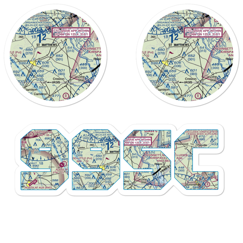 St. Mathews Airport (99SC) VFR Sectional Sticker Pack 