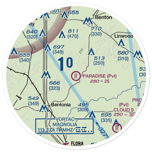 Paradise Airport (99MS) VFR Sectional Sticker (20 mile)