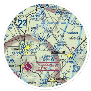 Gravity Zero Airport (99KY) VFR Sectional Sticker (20 mile)