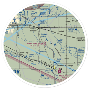 Elm Creek Farms Airport (99KS) VFR Sectional Sticker (30 mile)