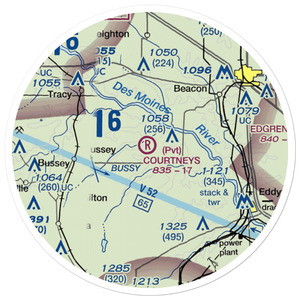 Courtney's Landing Airport (99IA) VFR Sectional Sticker (20 mile)