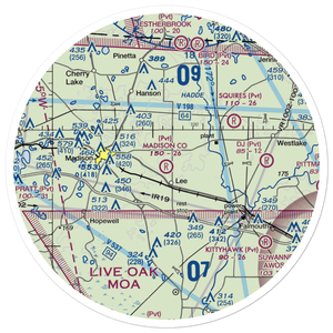 Madison County Airport (99FL) VFR Sectional Sticker (30 mile)