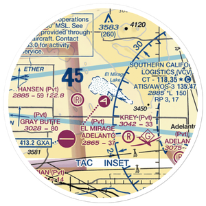El Mirage Field Adelanto Airport (99CL) VFR Sectional Sticker (20 mile)