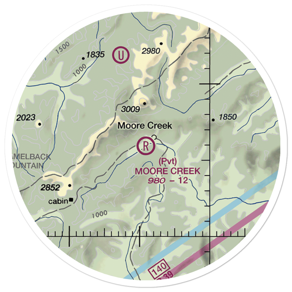 Moore Creek Airport (99AK) VFR Sectional Sticker (20 mile) 
