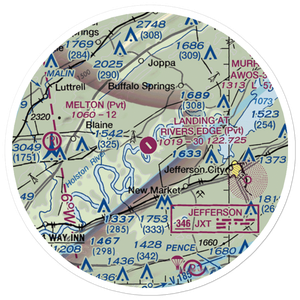 Landing At River'S Edge (98TN) VFR Sectional Sticker (20 mile)