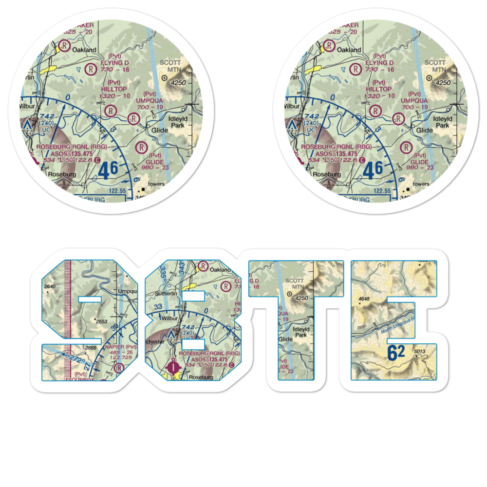 Hilltop Airport (98TE) VFR Sectional Sticker Pack 