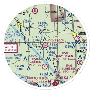 Candy Lake Estate Airport (98OK) VFR Sectional Sticker (20 mile)