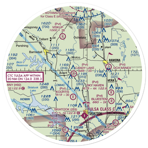 Candy Lake Estate Airport (98OK) VFR Sectional Sticker (30 mile)
