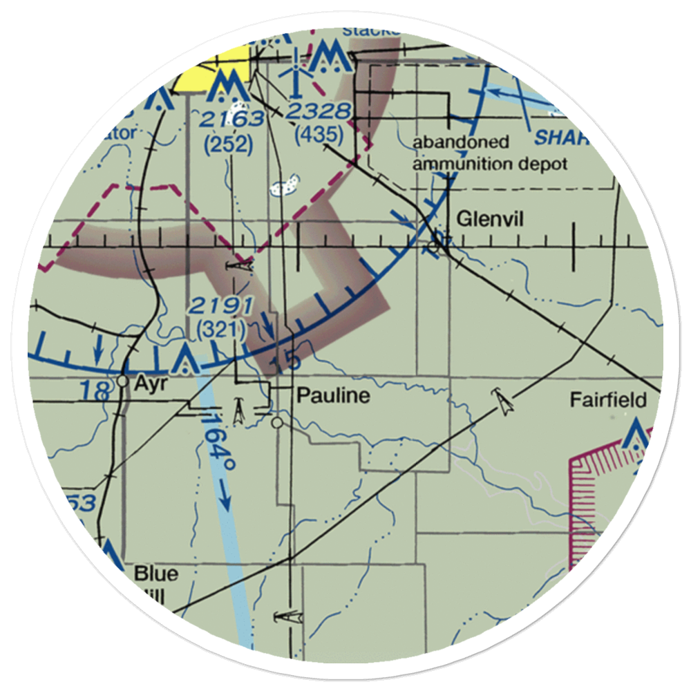 Munsterman Airport (98NE) VFR Sectional Sticker (20 mile) 