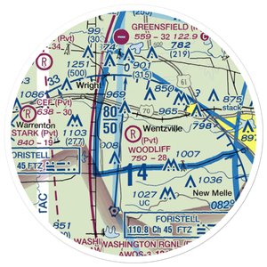 Woodliff Airpark (98MO) VFR Sectional Sticker (20 mile)