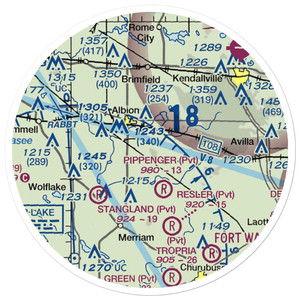 B & V Flying Ranch Airport (98IN) VFR Sectional Sticker (20 mile)