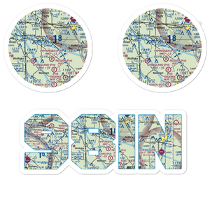B & V Flying Ranch Airport (98IN) VFR Sectional Sticker Pack