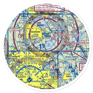 Lake Jessup Seaplane Base (98FD) VFR Sectional Sticker (30 mile)