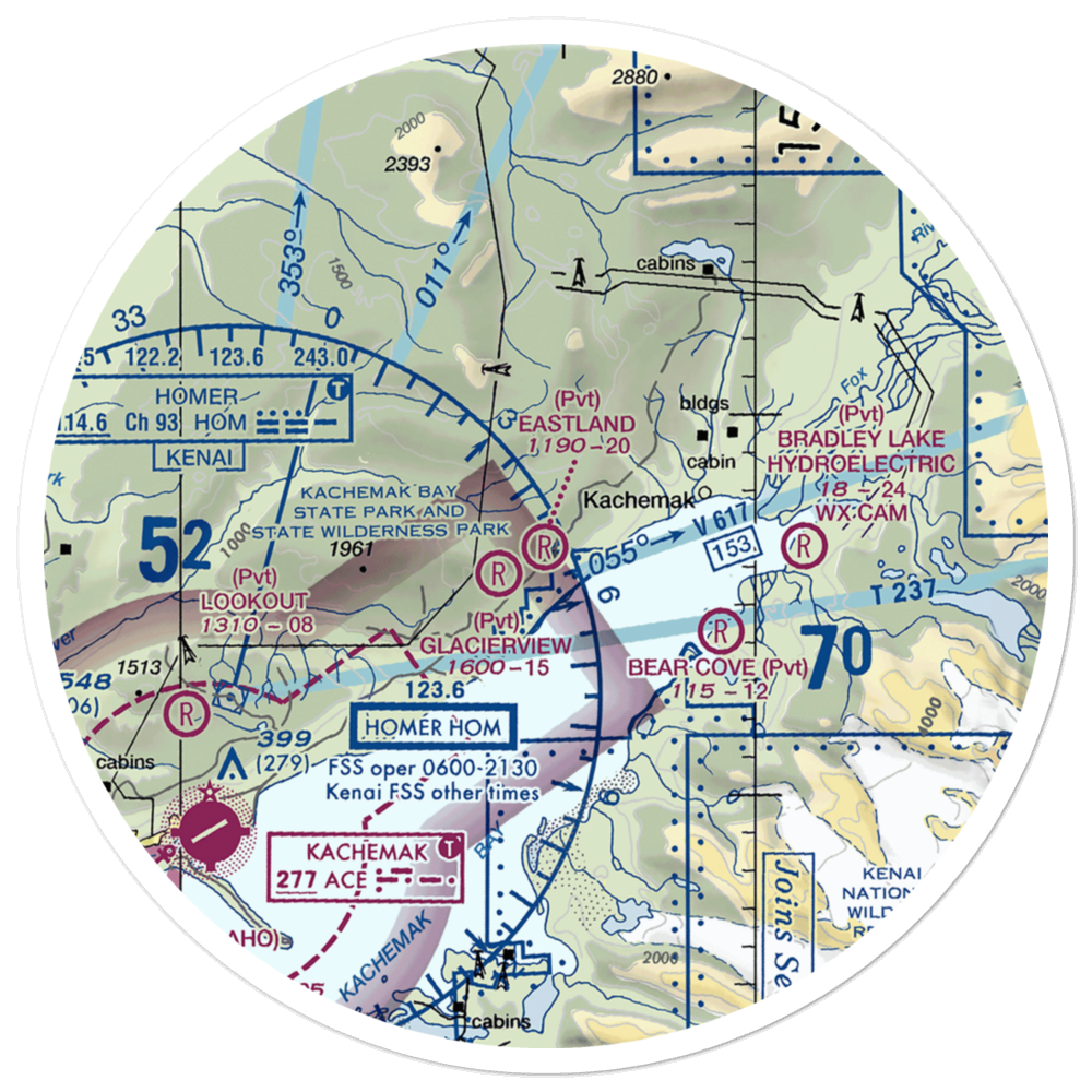 Eastland Airport (98AK) VFR Sectional Sticker (30 mile) 