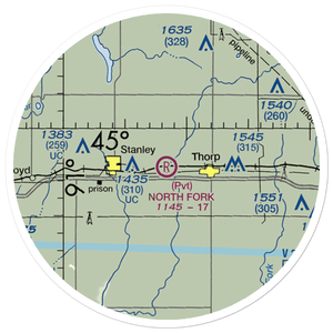 North Fork Airport (97WI) VFR Sectional Sticker (20 mile)