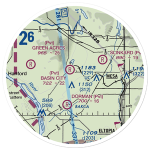 Basin City Airfield (97WA) VFR Sectional Sticker (20 mile)