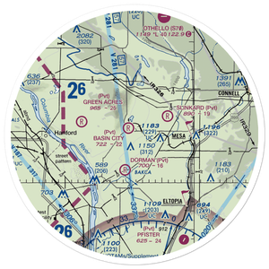 Basin City Airfield (97WA) VFR Sectional Sticker (30 mile)