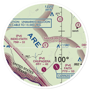 San Pedro Ranch Airport (97TX) VFR Sectional Sticker (20 mile)