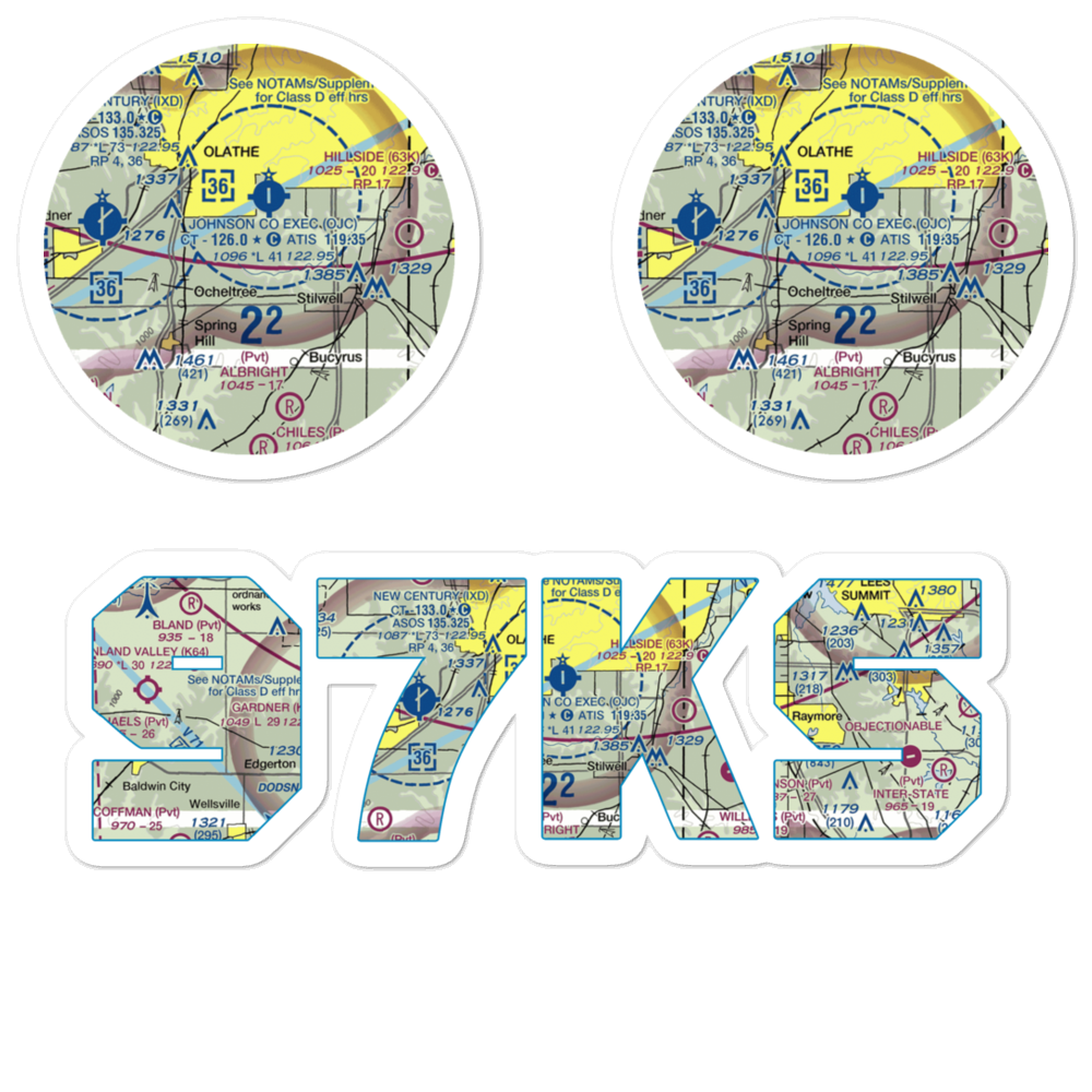 Clear View Farm Airport (97KS) VFR Sectional Sticker Pack 