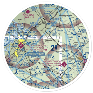 B Tree Farms Airport (97GA) VFR Sectional Sticker (30 mile)