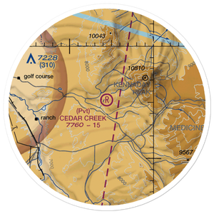 Cedar Creek Ranch Airport (96WY) VFR Sectional Sticker (20 mile)