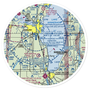 Vette/Blust Seaplane Base (96WI) VFR Sectional Sticker (30 mile)