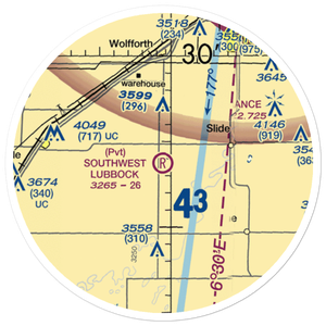 Southwest Lubbock Airport (96TS) VFR Sectional Sticker (20 mile)